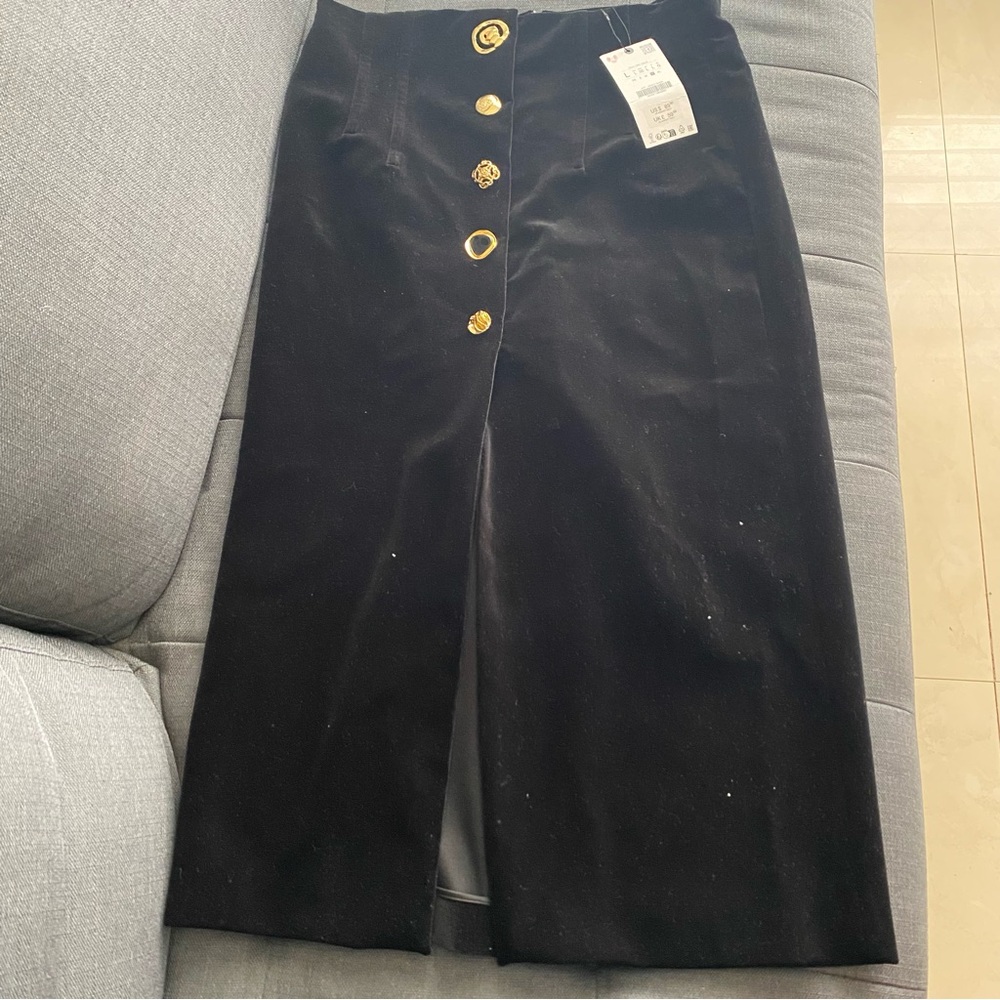 Elegant Black Skirt with Gold Accents